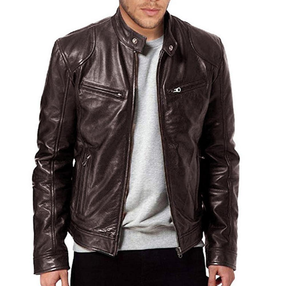 Fashion chic coat for men, zipper men motorcycle jackets long sleeve