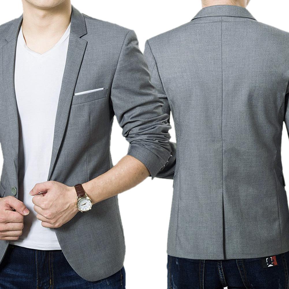 Business Male Suits Slim Formal Formal Dress Waistcoat One Button Lapel Long Sleeve Pockets Top Male blazer suit بلايز
