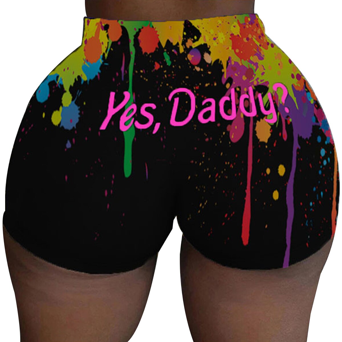 Women Printed Shorts Casual Elastic Waist Club Skinny