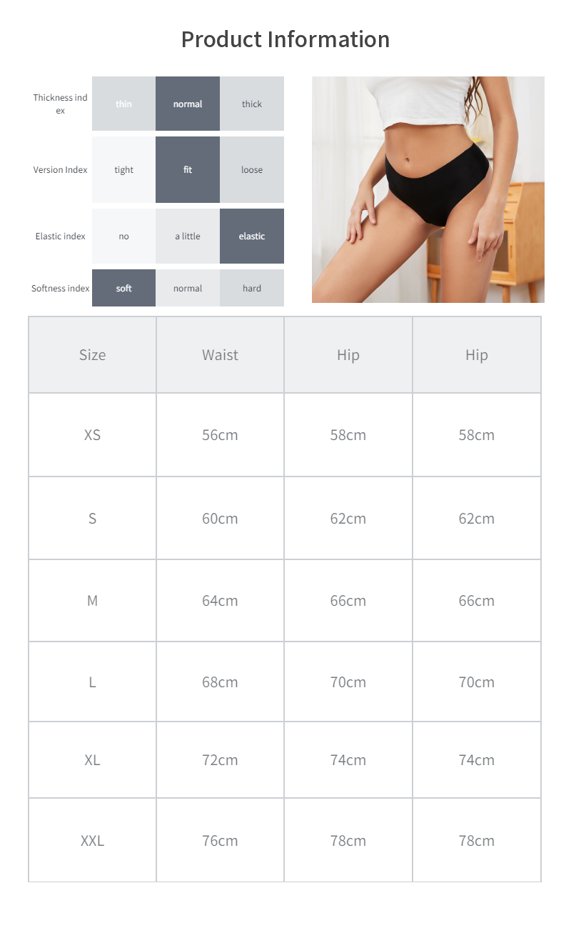 Underwear Silk High-rise Panties For Women Thongs Female Panty Bikinis XXL