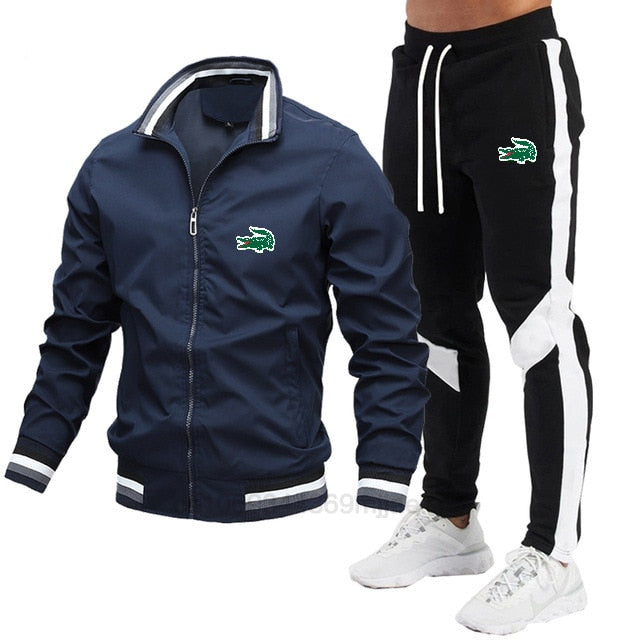 Jogging Men's Clothing Men's Full Men's Suit 2-piece Men's Suit Top Men's Sweatshirt Sports Training Set Jacket