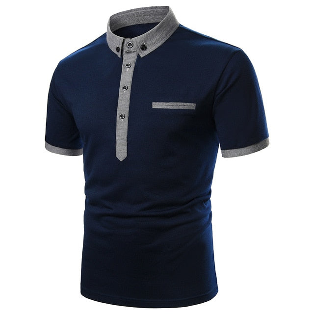 Men Polo Shirt Short Polo Shirt Contrast Color Polo Casual Fashion Men tops