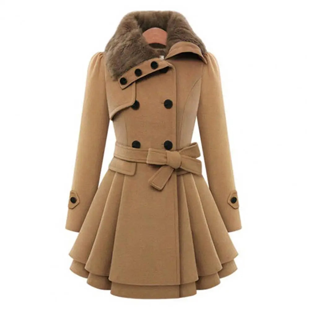 Women Trench Coat Double Breasted Oversize Coat  Korean Style Lapel Overcoat