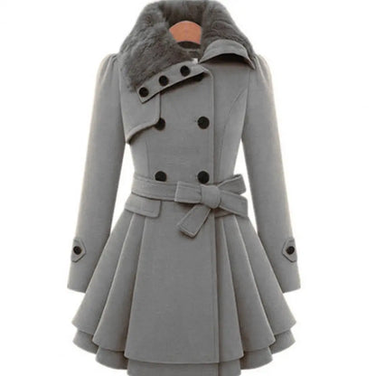 Women Trench Coat Double Breasted Oversize Coat  Korean Style Lapel Overcoat