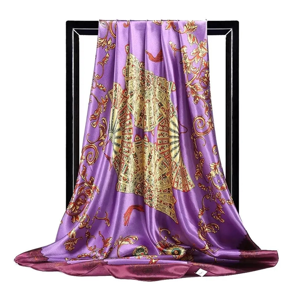 Silk Scarf Women Print Hair Neck Square Scarves Office Ladies Shawl Bandanna