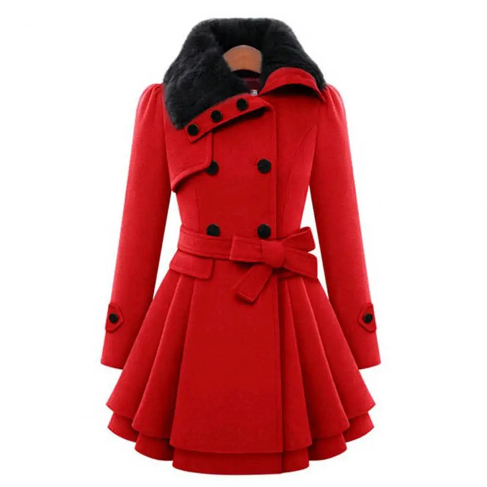 Women Trench Coat Double Breasted Oversize Coat  Korean Style Lapel Overcoat