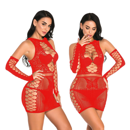 INS Cut Out Mesh See-through Ultra-Thin Dress Lace, Fashion Underwear.