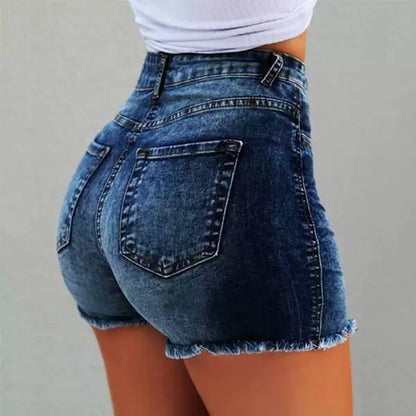 High Waists Leg-openings Plus Size Sexy Wash Short Jeans, Sweet women Jeans