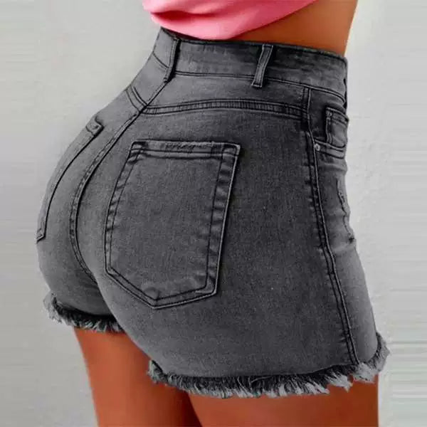 High Waists Leg-openings Plus Size Sexy Wash Short Jeans, Sweet women Jeans