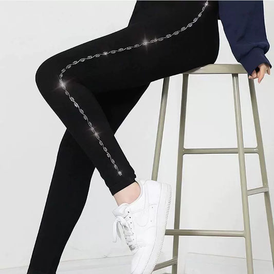 High Elastic Black Fashion Silm Casual Mask Leggings