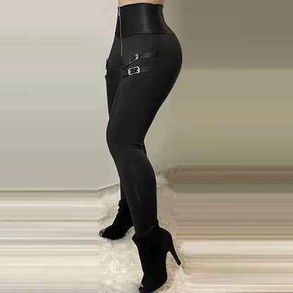 High Waist Pants Women Trousers Zipper Design Cargo Pants