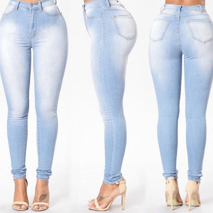 Slim-Fit Stretch High-Rise Denim Pencil Pants