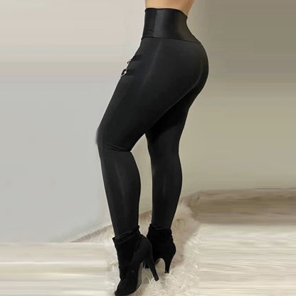 High Waist Pants Women Trousers Zipper Design Cargo Pants