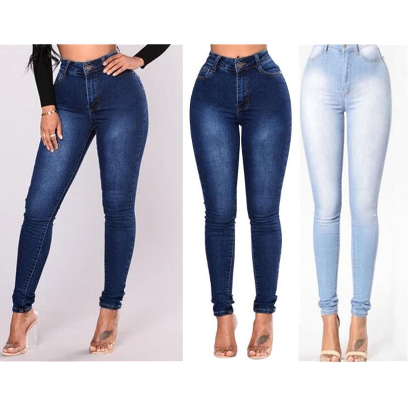 Slim-Fit Stretch High-Rise Denim Pencil Pants