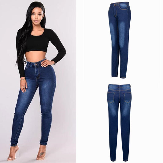 Slim-Fit Stretch High-Rise Denim Pencil Pants