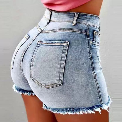 High Waists Leg-openings Plus Size Sexy Wash Short Jeans, Sweet women Jeans