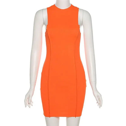 Women's Sleeveless Sexy Mini Bodycon Dress Y2K Cutout