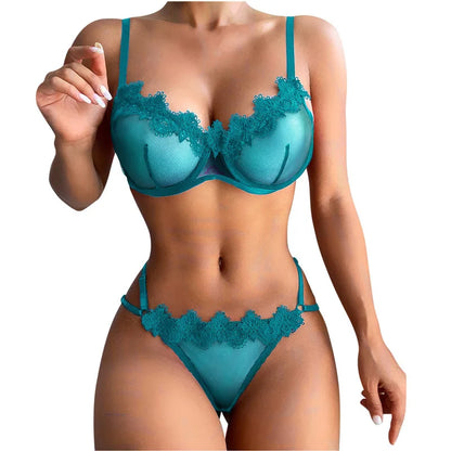 Sexy Lace Lingerie For Women Sexy Push Up Bra Tops Panties Fashion Underwear