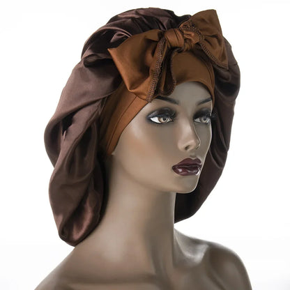 Women Silk Sleeping Cap Night Hat Head Cover Bonnet Satin For Curly Hair Care Beauty Maintenance Designer Hair Care Styling