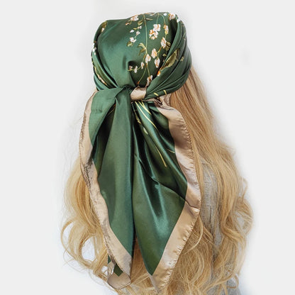 Silk Scarf Scarftop Headwraps For Women  Hair Scarve 90*90cm Hijab Foulard