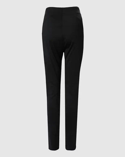 Women's Pants High Waist Button Elegant Hip Lifting Leggings Skinny