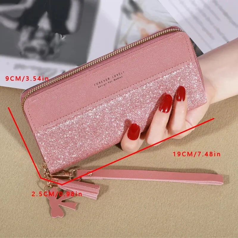 Fashion Zipper Wallet Ladies Long Wallet Tote Bag Coin Card Holder PU Leather Wallet Wallet