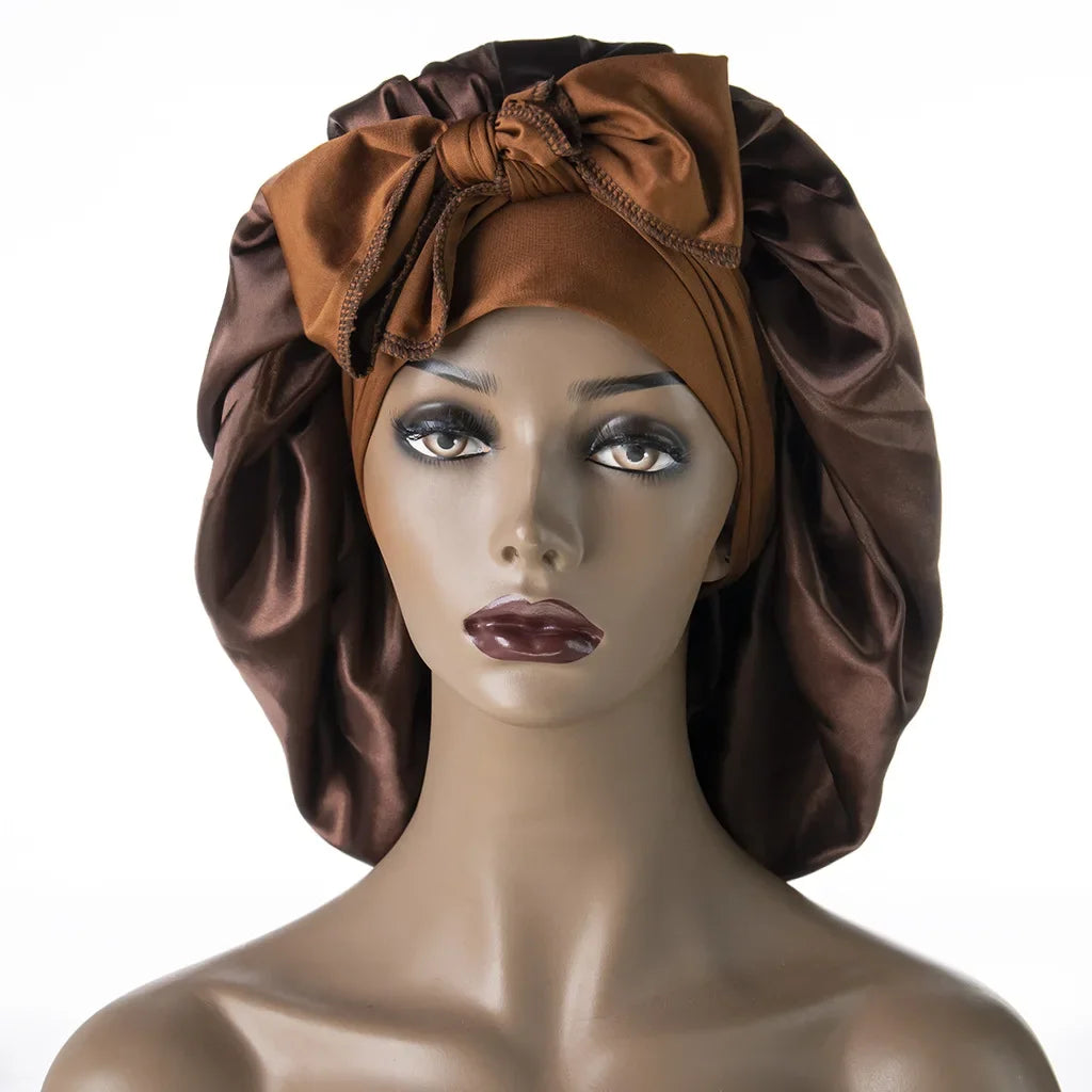 Women Silk Sleeping Cap Night Curl Hair Care