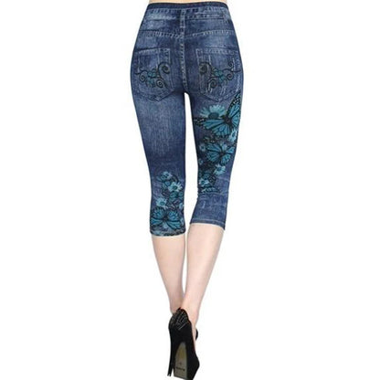 Jeans Leggings Women Stretch Printed Short Legging Jeggings Plus Size