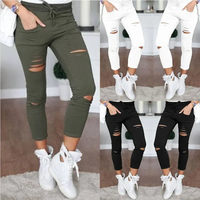 Ripped Jeans for Women Stretch Pencil Pants Leggings Women Jeans Woman Jeans