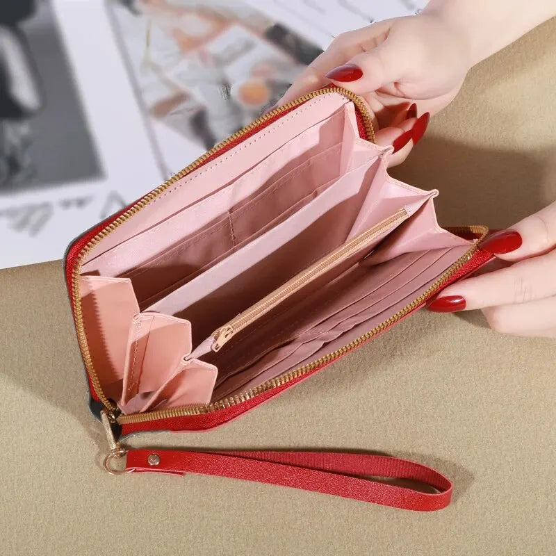 Fashion Zipper Wallet Ladies Long Wallet Tote Bag Coin Card Holder PU Leather Wallet Wallet