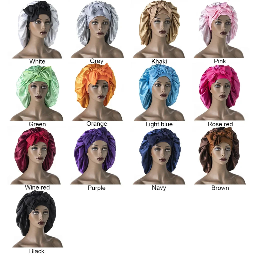 Women Silk Sleeping Cap Night Curl Hair Care