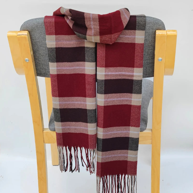 Women Plaid Warm Soft Scarves Luxe Tassel Female wrap muffler female Bufandas