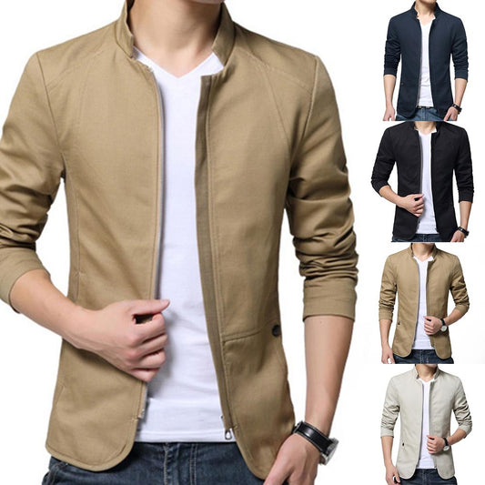 Beautiful Zipper Pocket Thin Slim Blazer Coat Mens Fashion Blazer Jacket