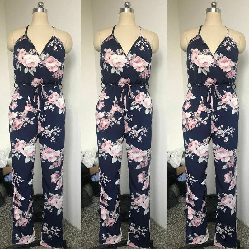 Summer Women Playsuit Party Jumpsuit Romper Ladies Long Trousers Pants Clubwear Bikini Cover Up Beach Suit