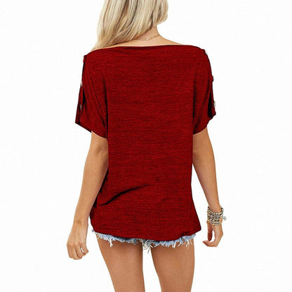 Loose Women T-Shirt Tops Off Shoulder Cotton Blend Off Shoulder Top T Shirt Summer