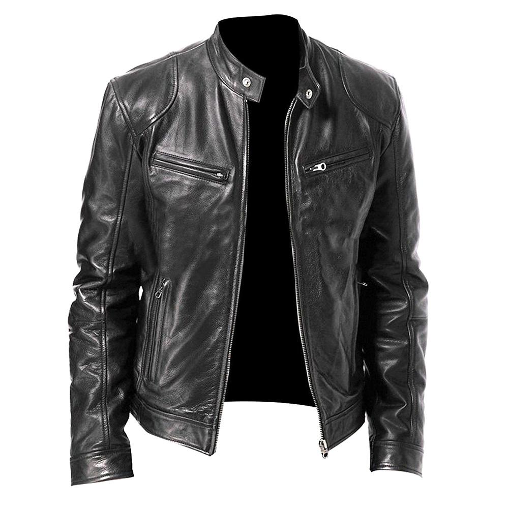 Fashion chic coat for men, zipper men motorcycle jackets long sleeve