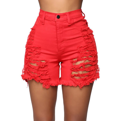 New 6 Color Summer Women Shorts Jeans Fashion Sexy Ripped Hole High Waist Denim