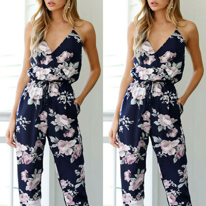 Summer Women Playsuit Party Jumpsuit Romper Ladies Long Trousers Pants Clubwear Bikini Cover Up Beach Suit