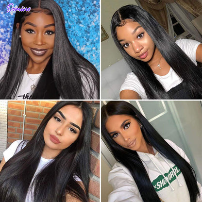 100 % human 13X4 Straight Lace Front Hair Wigs 4X4 closure, human hair for women