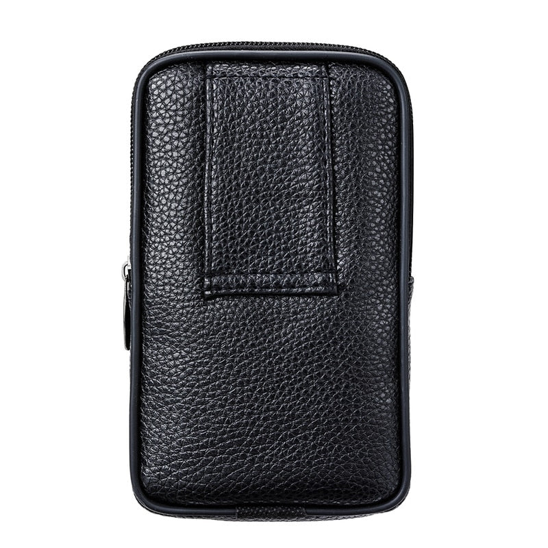 Universal Double Bag for iPhone, Samsung, Huawei etc, Belt Leather Pouch