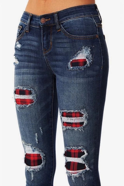 New women ripped leopard print jeans Fashion stretch Skinny denim pencil pants S-2XL