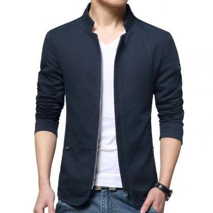 Beautiful Zipper Pocket Thin Slim Blazer Coat Mens Fashion Blazer Jacket