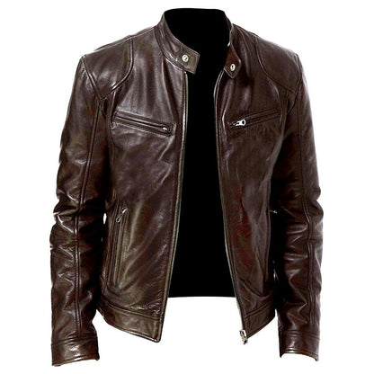 Fashion chic coat for men, zipper men motorcycle jackets long sleeve