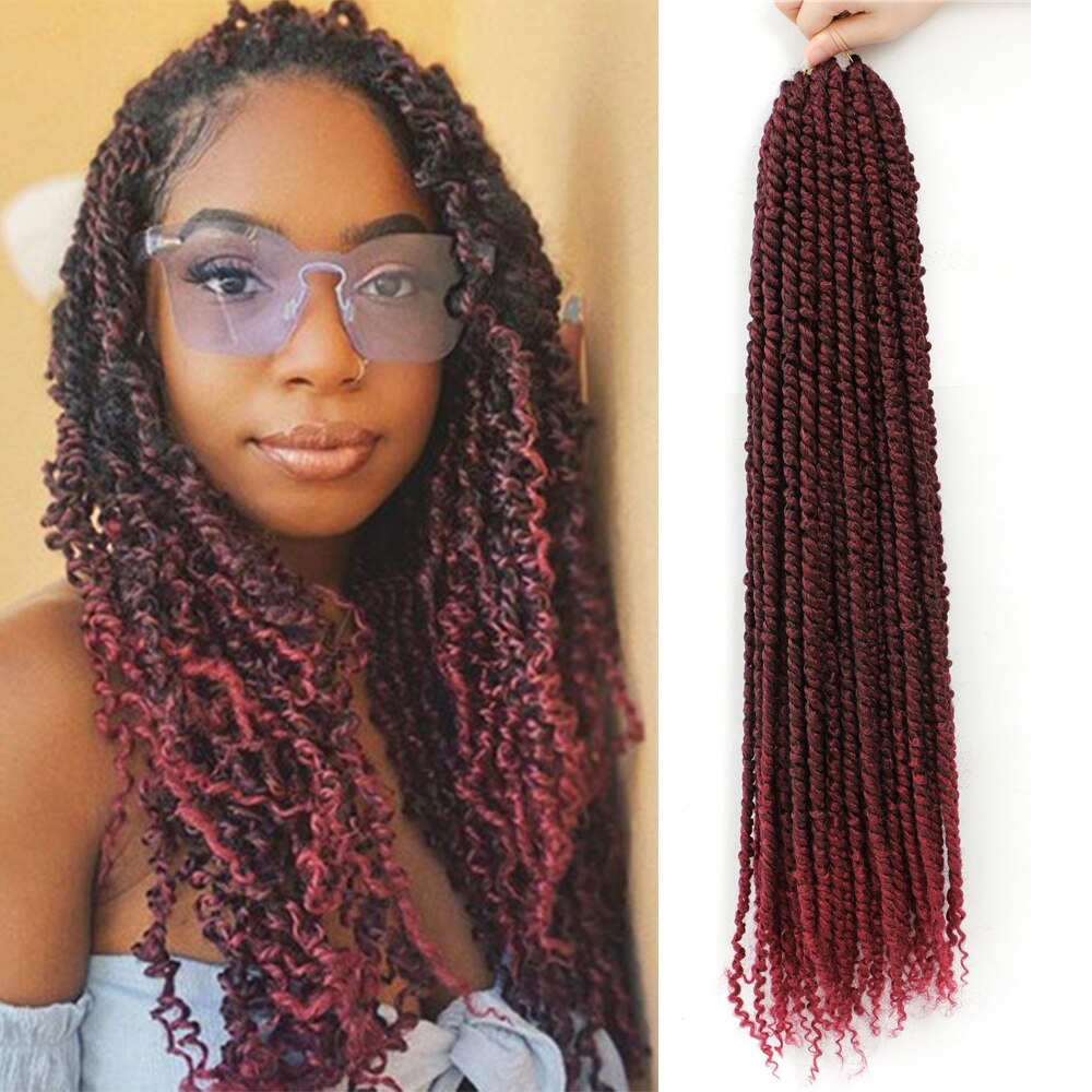 Passion Twist Crochet Hair Ombre Brown Water Wave Hair Pre-looped Crochet Braids Hair