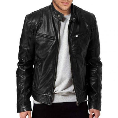 Fashion chic coat for men, zipper men motorcycle jackets long sleeve