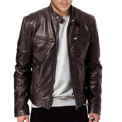 Fashion chic coat for men, zipper men motorcycle jackets long sleeve