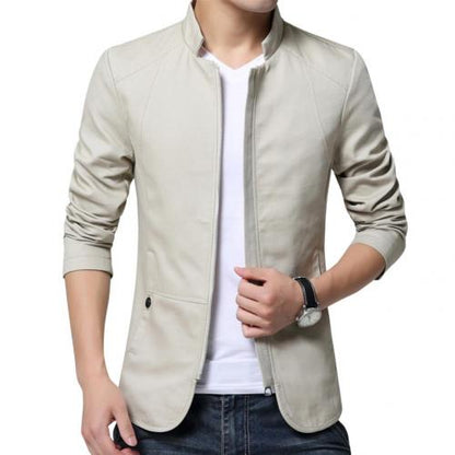 Beautiful Zipper Pocket Thin Slim Blazer Coat Mens Fashion Blazer Jacket