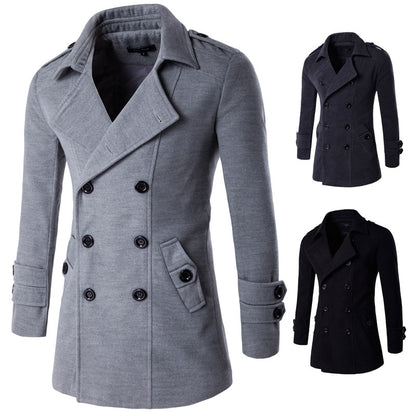 New Products for Autumn and Winter Korean Men&#39;s Casual Solid Coat Men&#39;s Clothing Coats Jackets Wool Blends