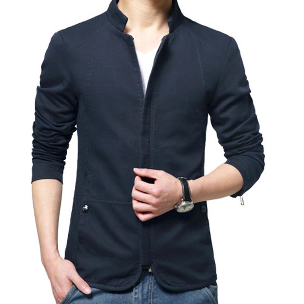 Beautiful Zipper Pocket Thin Slim Blazer Coat Mens Fashion Blazer Jacket