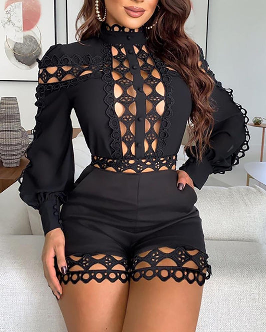 Sexy Fashion Playsuits Women Long Sleeve Skinny Nightclub Overall